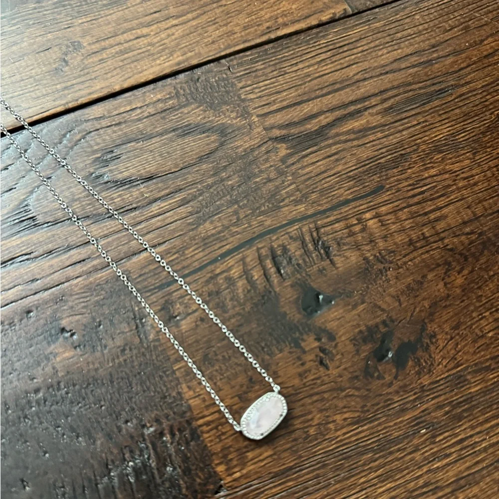 Kendra Scott Elegant Silver Ice Pink Stone Necklace - Picture 14 of 16